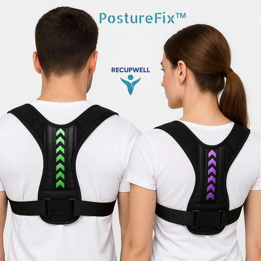 PostureFix posture corrector worn on back for posture support