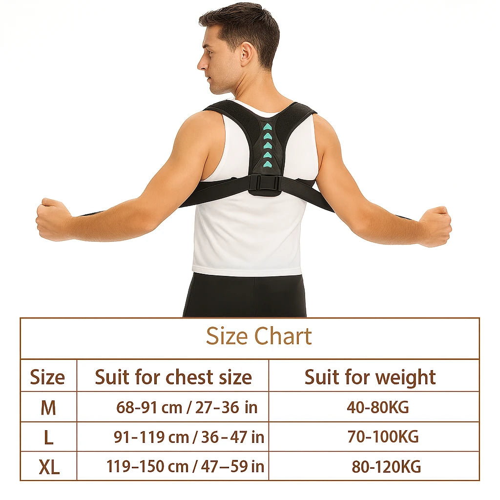 Sizing chart of PostureFix
